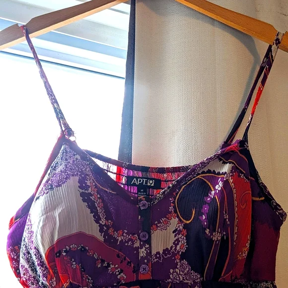 Paisley Bustier Maxi Dress, Plum purple and reds, Women's Size Medium - Picture 3 of 10